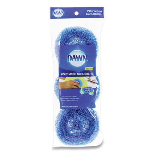 Poly Mesh Scrubbers, Blue, 3/pack - Image 1