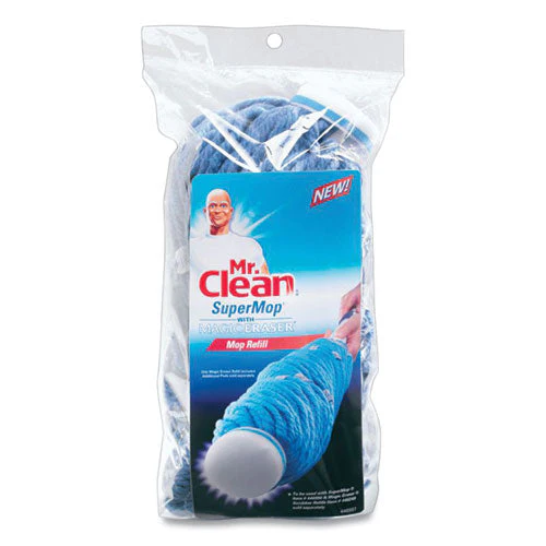 Supermop With Magic Eraser Mop Refill, Cotton, Blue - Image 1