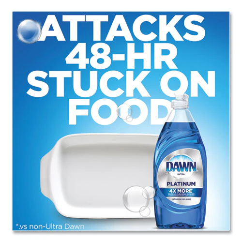 Platinum Liquid Dish Detergent, Refreshing Rain Scent, (3) 24 Oz Bottles Plus (2) Sponges/carton - Image 3