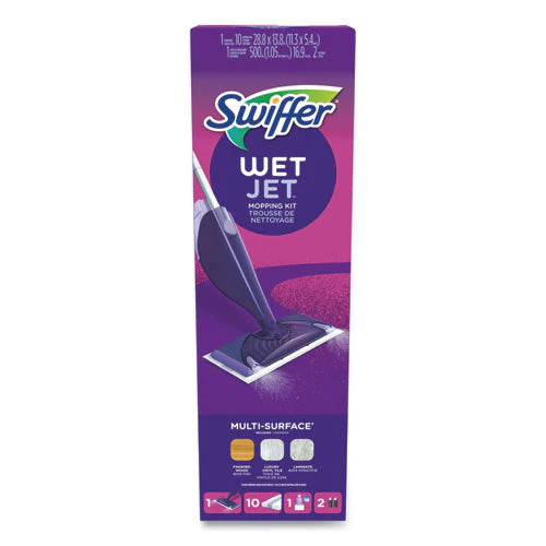 Wetjet Mop Starter Kit With 10 Pads And 1 Cleaner, 11.3 X 5.4 Head, Silver Handle - Image 2