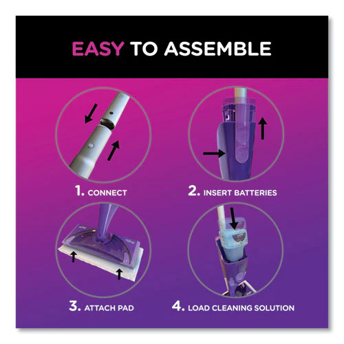 Wetjet Mop Starter Kit With 10 Pads And 1 Cleaner, 11.3 X 5.4 Head, Silver Handle - Image 3