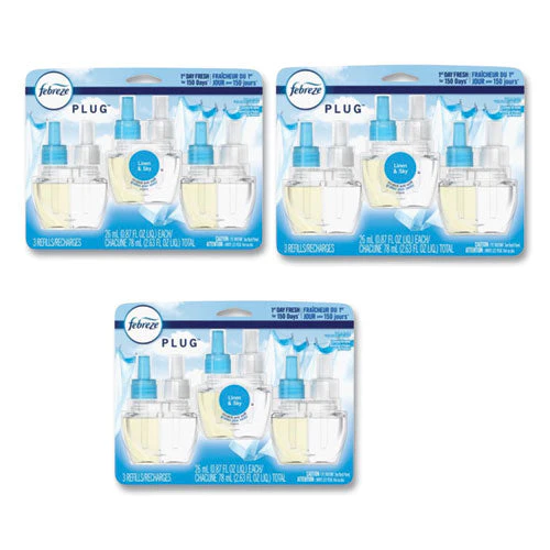 Plug Air Freshener Refills, Linen And Sky, 2.63 Oz, 3/pack, 3 Packs/carton - Image 3