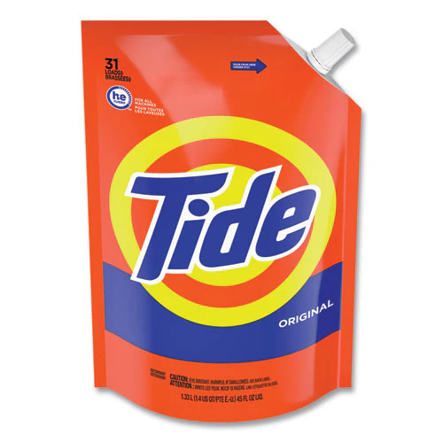 Pouch He Liquid Laundry Detergent, Tide Original Scent, 35 Loads, 45 Oz, 3/carton - Image 1