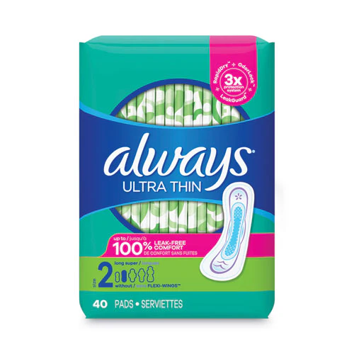 Ultra Thin Pads, Super Long 10 Hour, 40/pack - Image 1