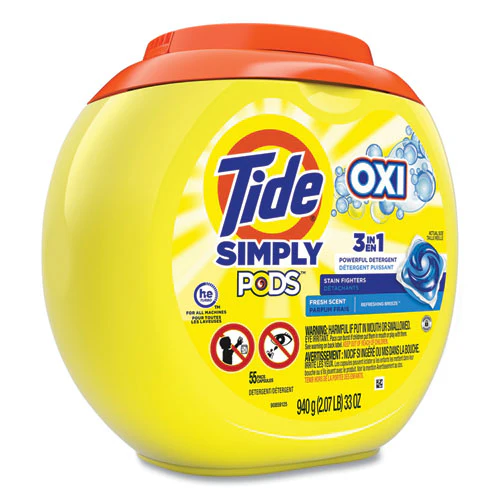 Simply Pods Plus Oxi Laundry Detergent, Fresh Scent, 55/tub - Image 1