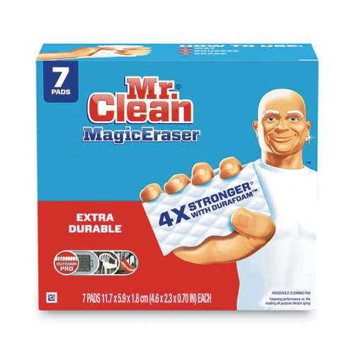 Magic Eraser Extra Durable. 4.6 X 2.4, 0.7" Thick, White, 7/pack - Image 1