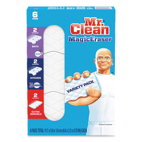 Magic Eraser Variety Pack, Extra Durable; Bath; Kitchen, White, 4.6 X 2.3, 0.7" Thick, White 6/pack - Image 2