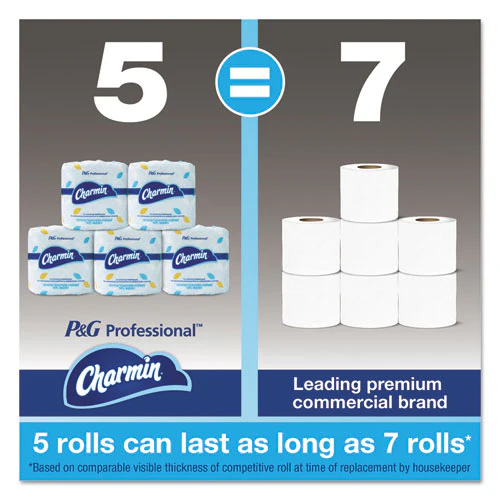 Commercial Bathroom Tissue, Septic Safe, Individually Wrapped, 2-ply, White, 450 Sheets/roll, 75 Rolls/carton - Image 3