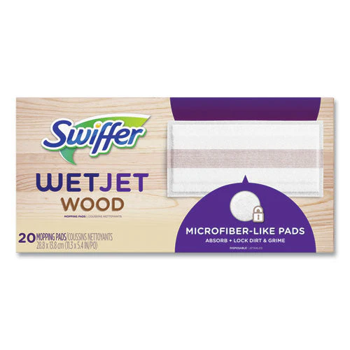 Wetjet System Wood Mopping Pad, 5.4 X 11.3, White, 20/pack - Image 1