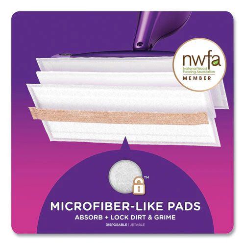 Wetjet System Wood Mopping Pad, 5.4 X 11.3, White, 20/pack - Image 3