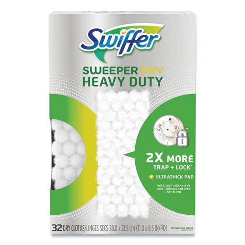 Heavy-duty Dry Refill Cloths, White, 11 X 8.5, 32/pack - Image 1