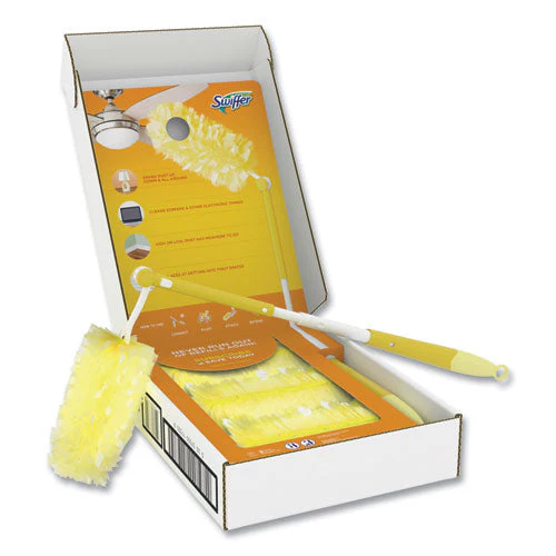 Heavy Duty Dusters Starter Kit, Handle Extends To 3 Ft, 1 Handle With 12 Duster Refills - Image 1
