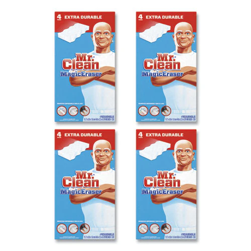 Magic Eraser Extra Durable, 4.6 X 2.4, 0.7" Thick, White, 4/box, 8 Boxes/carton - Image 1