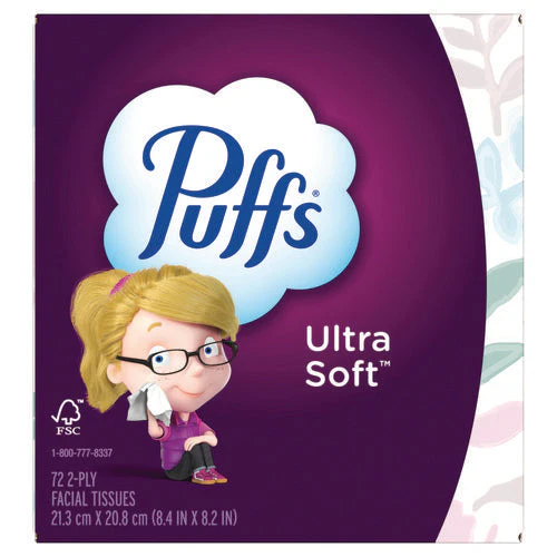 Ultra Soft Facial Tissue, 2-ply, White, 72 Sheets/box, 24 Boxes/carton - Image 1