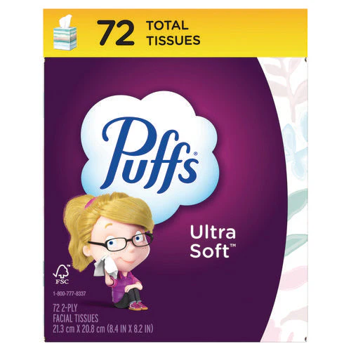 Ultra Soft Facial Tissue, 2-ply, White, 72 Sheets/box, 24 Boxes/carton - Image 3