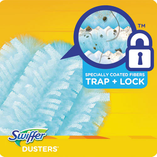Refill Dusters, Dust Lock Fiber, 2" X 6", Light Blue, 18/box, 4 Boxes/carton - Image 3