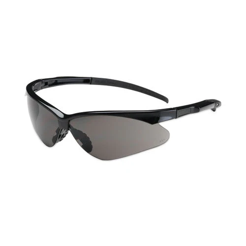Adversary Semi-rimless Safety Glasses, Scratch-resistant, Black Frame, Gray Lens - Image 1