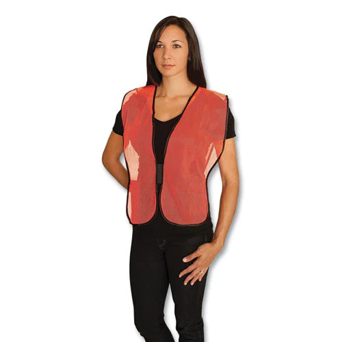Hook And Loop Safety Vest, One Size Fits Most, Hi-viz Orange - Image 1