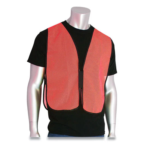 Hook And Loop Safety Vest, One Size Fits Most, Hi-viz Orange - Image 2
