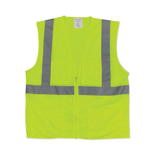 Ansi Class 2 Hook And Loop Safety Vest, 2x-large, Hi-viz Lime Yellow - Image 1