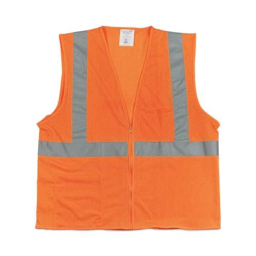 Ansi Class 2 Hook And Loop Safety Vest, 2x-large, Hi-viz Orange - Image 1