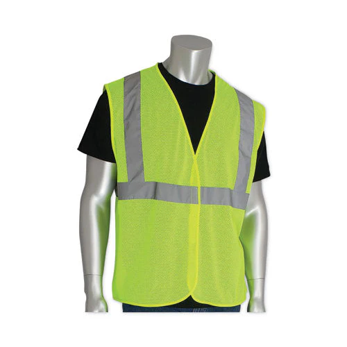 Ansi Class 2 Four Pocket Zipper Safety Vest, Polyester Mesh, 2x-large, Hi-viz Lime Yellow - Image 2