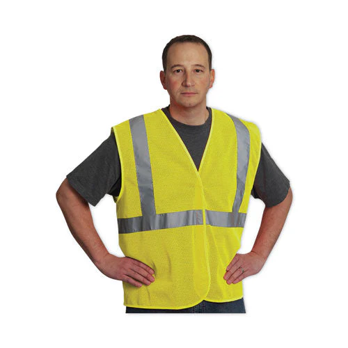 Ansi Class 2 Four Pocket Zipper Safety Vest, Polyester Mesh, 2x-large, Hi-viz Lime Yellow - Image 3
