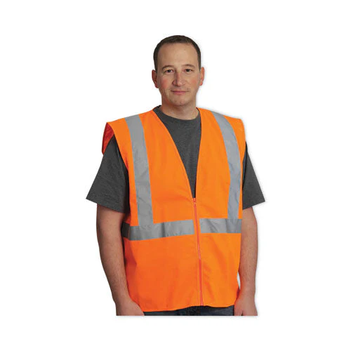 Zipper Safety Vest, Large, Hi-viz Orange - Image 3