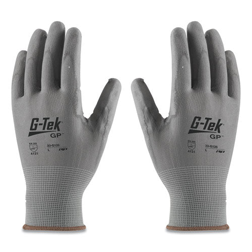 Gp Polyurethane-coated Nylon Gloves, Small, Gray, 12 Pairs - Image 1