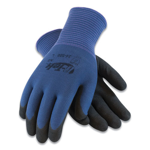 Gp Nitrile-coated Nylon Gloves, Small, Blue/black, 12 Pairs - Image 1