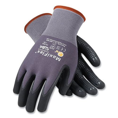 Endurance Seamless Knit Nylon Gloves, Large (size 9), Gray/black, 12 Pairs - Image 1