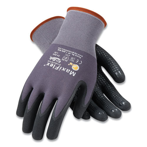 Endurance Seamless Knit Nylon Gloves, Medium, Gray/black, 12 Pairs - Image 1