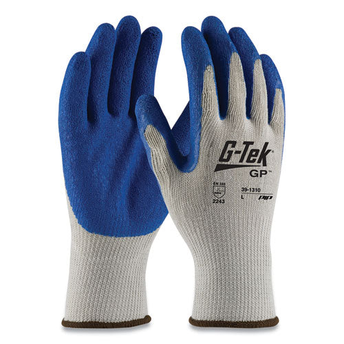Gp Latex-coated Cotton/polyester Gloves, X-large, Gray/blue, 12 Pairs - Image 1