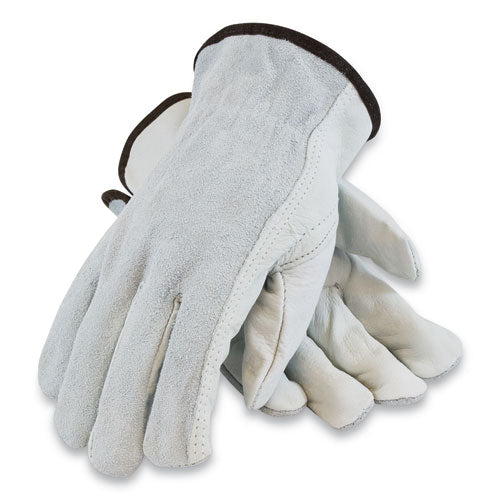Top-grain Leather Drivers Gloves With Shoulder-split Cowhide Leather Back, X-large, Gray - Image 1