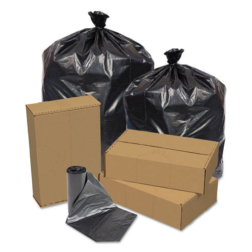Eco Strong Can Liners, 45 Gal, 1.5 Mil, 40" X 46", Black, 100/carton - Image 1