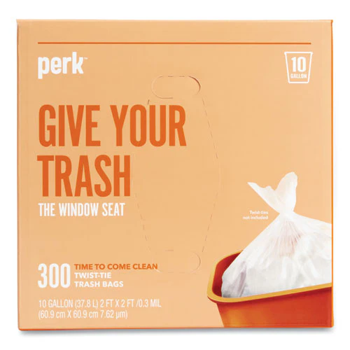 Twist-tie Light-duty Can Liners, 10 Gal, 0.36 Mil, 24" X 24", Clear, 300/box - Image 1