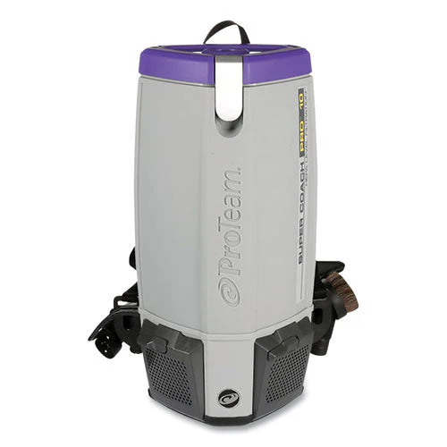 Super Coach Pro 10 Backpack Vacuum With Xover Fixed-length Two-piece Wand, 10 Qt Tank Capacity, Gray/purple - Image 1