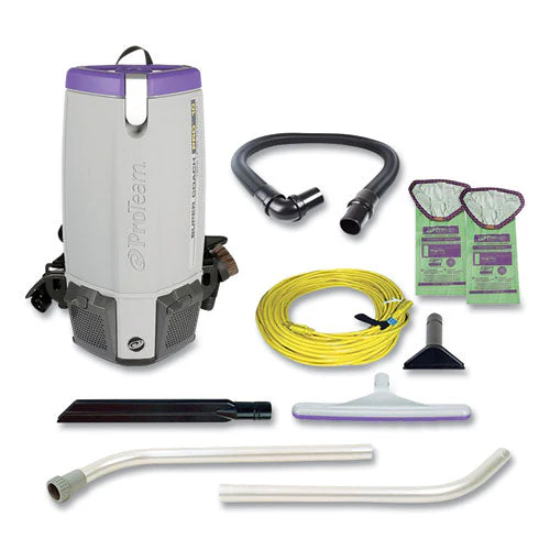 Super Coach Pro 10 Backpack Vacuum With Xover Fixed-length Two-piece Wand, 10 Qt Tank Capacity, Gray/purple - Image 3