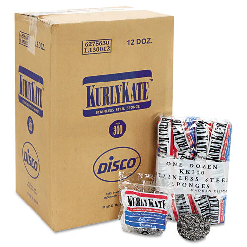 Stainless Steel Scrubbers, Medium, 3.5 X 3.5, Steel Gray, 12/pack, 12 Packs/carton - Image 3