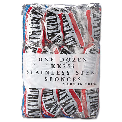 Stainless Steel Scrubbers, Large, 4 X 4, Steel Gray, 12 Scrubbers/pack, 6 Packs/carton - Image 3