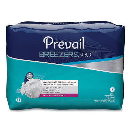 Breezers360 Degree Briefs, Ultimate Absorbency, Size 2, 45" To 62" Waist, 72/carton - Image 1