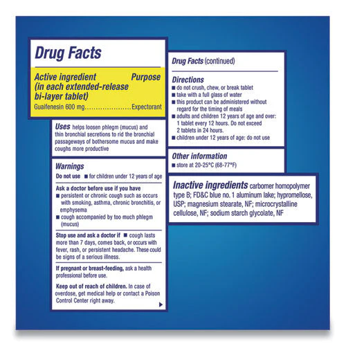 Expectorant Regular Strength, 100 Tablets/box, 12 Boxes/carton - Image 2