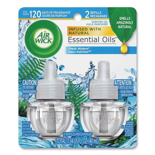 Scented Oil Refill, Fresh Waters, 0.67 Oz, 2/pack, 6 Pack/carton - Image 1