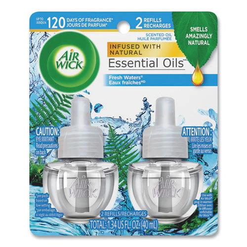 Scented Oil Refill, Fresh Waters, 0.67 Oz, 2/pack - Image 1