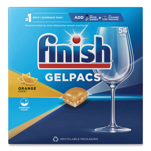 Dish Detergent Gelpacs, Orange Scent, 54/box, 4 Boxes/carton - Image 1