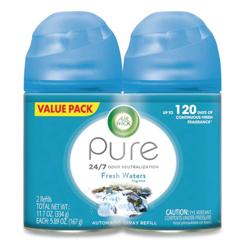 Freshmatic Ultra Spray Refill, Fresh Waters, 5.89 Oz Aerosol Spray, 2/pack 3 Packs/carton - Image 1
