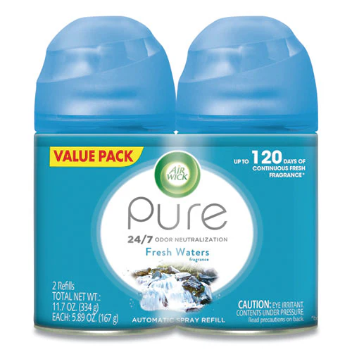 Freshmatic Ultra Automatic Spray Refill, Fresh Waters, 5.89 Oz Aerosol Spray, 2/pack - Image 1