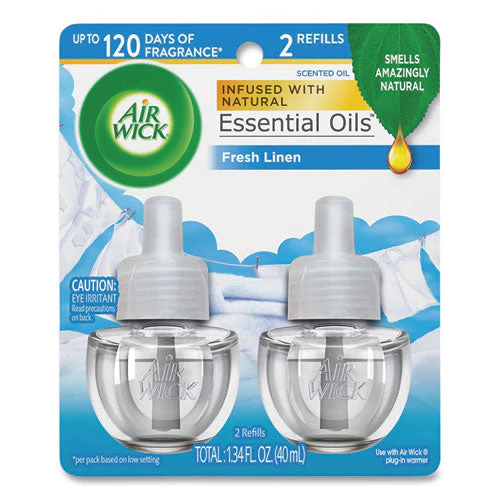 Scented Oil Refill, Fresh Linen, 0.67 Oz, 2/pack - Image 1