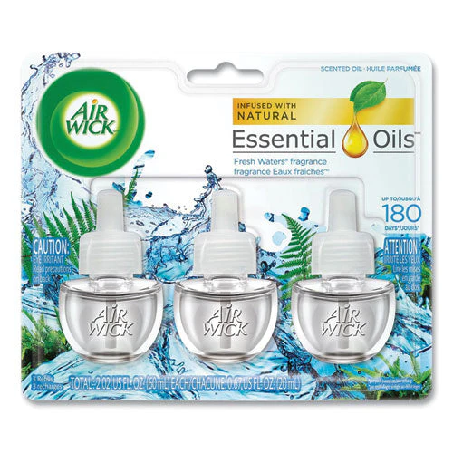 Scented Oil Refill, Fresh Waters, 0.67 Oz, 3/pack, 6 Packs/carton - Image 1