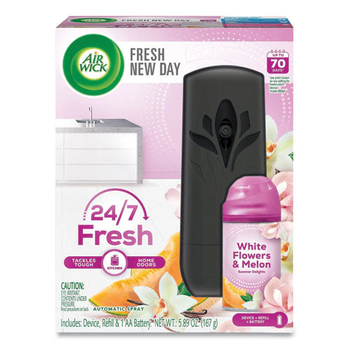 Freshmatic Life Scents Starter Kit, White Flowers And Melon Summer Delights, 5.89 Oz Aerosol Spray - Image 1